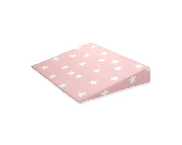 Perna inclinata antisufocare, Lorelli Air Comfort, 60 X 45 X 9 cm, husa detasabila si lavabila, Pale Blush Stars