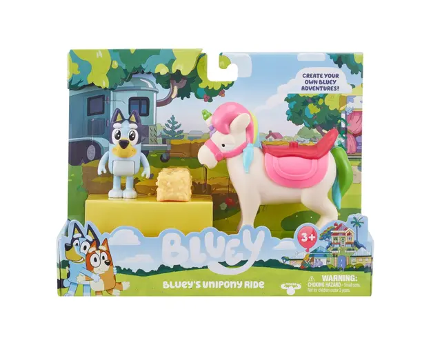 Set 2 figurine, Bluey, Unipony Ride