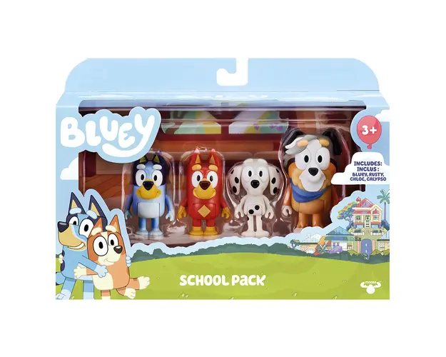 Set 4 figurine, Bluey, La Scoala