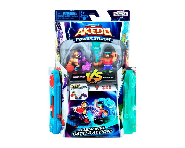 Set 2 figurine Akedo, Power Storm, Buster Splits Vs Sweatstain, S4