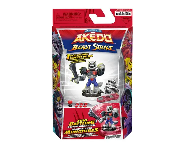 Figurina cu accesorii, Akedo, Beast Strike, Bloodpaw, S5