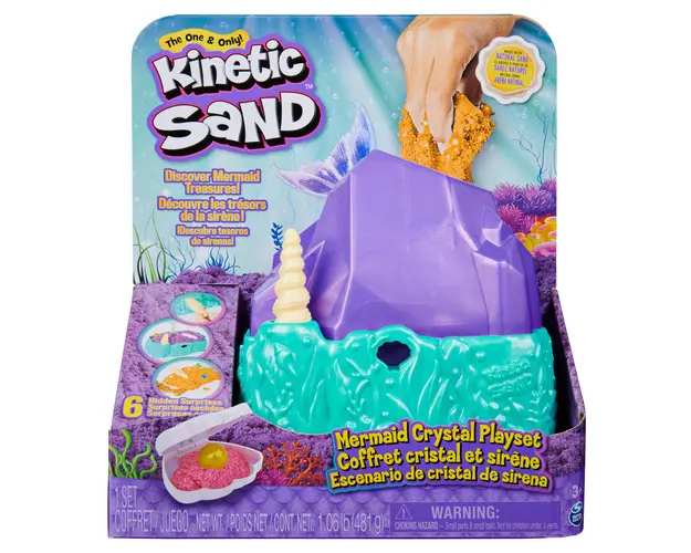Set de joaca cu nisip si forme, Kinetic Sand, Cristalele Sirenelor, 20137315