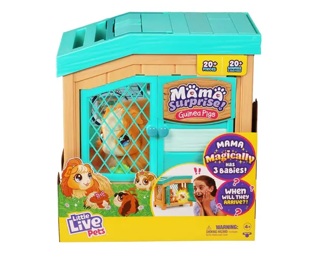 Porcusor de guineea interactiv cu 3 pui, Little Live Pets, Mama Surprise