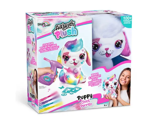 Jucarie de plus de colorat, Airbrush Plush, Puppy