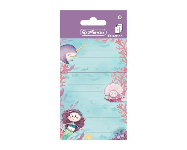 Set 9 etichete scolare Herlitz, Mermaid