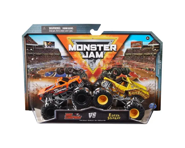 Set 2 masini, Monster Jam, Bad Company Vs Earth Shaker, 1:64, 20144308