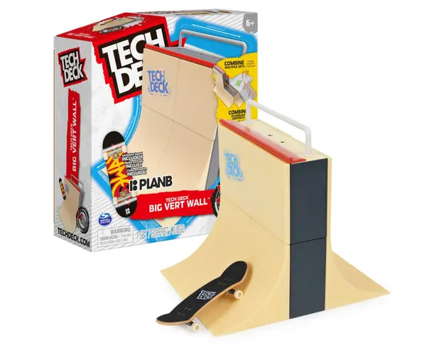 Set mini skateboard cu rampa, Tech Deck, Big Vert Wall