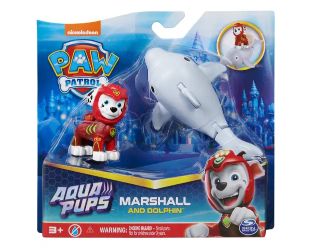 Figurina Paw Patrol, Aqua Pups, Marshall si Dolphin, 20139321