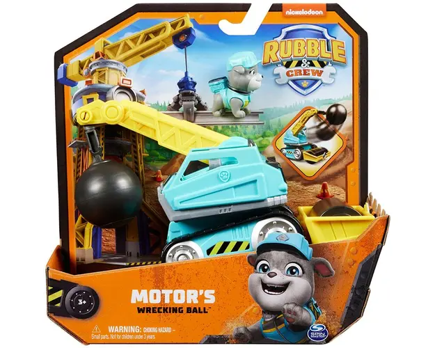 Set vehicul de constructie si figurina, Rubble & Crew, Motor, 20150802