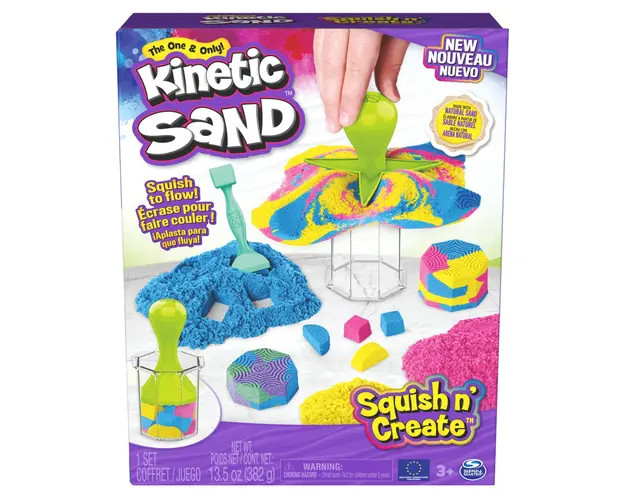Set de joaca cu nisip si diverse forme, Kinetic Sand, Squish N Create, 20139539