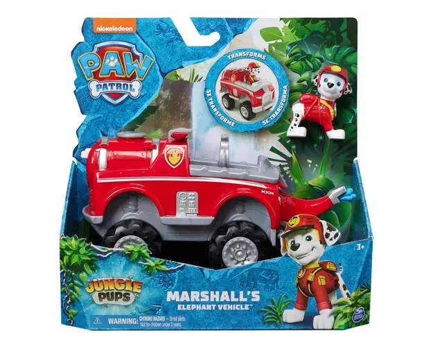 Masinuta cu figurina Paw Patrol, Jungle Pups, Marshall, 20143429