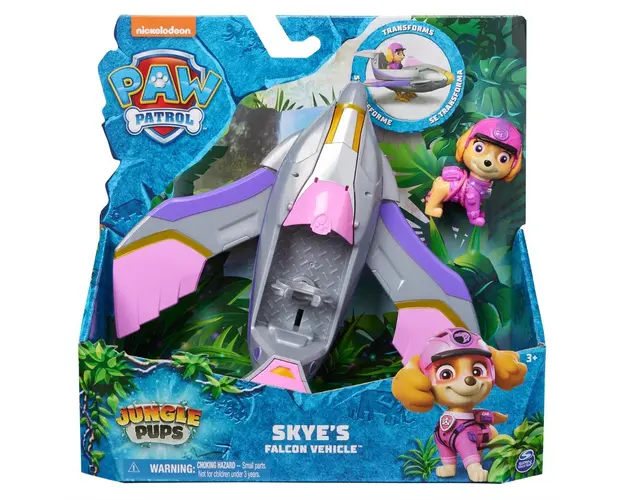 Masinuta cu figurina Paw Patrol, Jungle Pups, Skye, 20143428