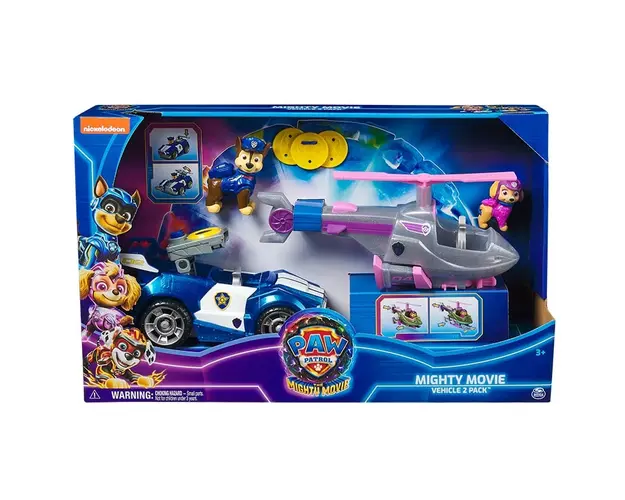 Set de joaca, Paw Patrol, Elicopterul lui Skye si masina de politie a lui Chase