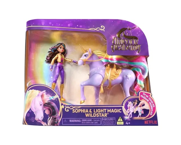 Papusa Sophia si unicornul Wildstar cu lumini, Unicorn Academy, 6067325
