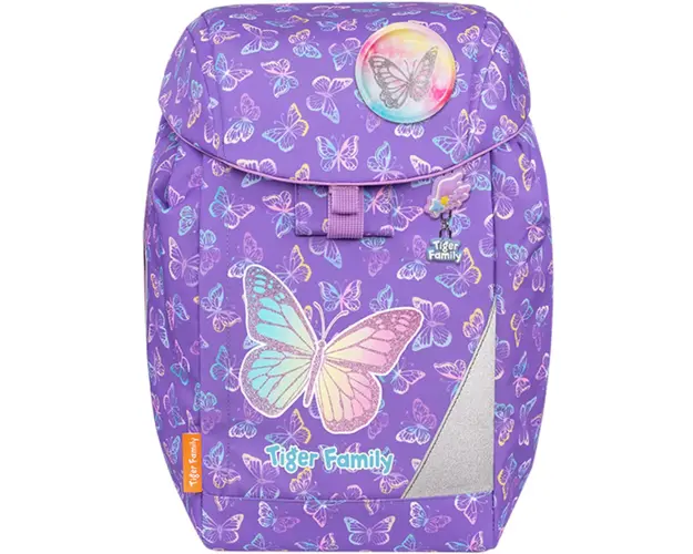 Ghiozdan neechipat Eggie, Tiger Family, motiv Butterflies & Rainbows