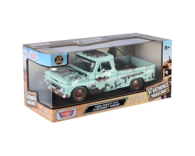 Masinuta metalica, Motormax, Weathered Treasures, 1966 Chevy C10 Fleetside, 1:24