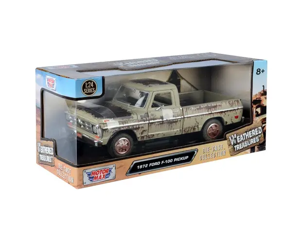 Masinuta metalica, Motormax, Weathered Treasures, 1972 Ford F-100 Pickup, 1:24