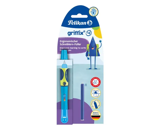 Stilou Griffix pentru dreptaci, Herlitz, Neon Fresh Blue