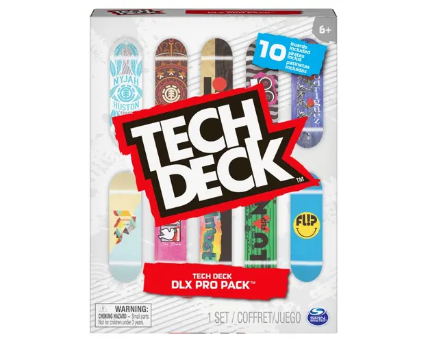 Set 10 mini placi skateboard, Tech Deck, DLX Pro Pack, 20131972