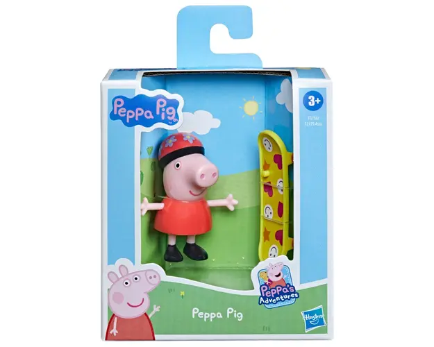 Figurina Peppa Pig cu skateboard, 7 cm, F3758