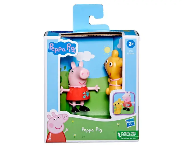 Set 2 figurine Peppa Pig si Teddy Bear, 7 cm, F8116