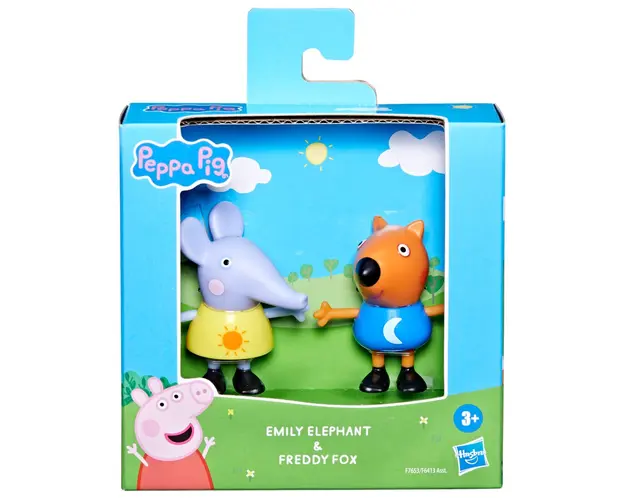 Set 2 figurine Peppa Pig, Emily Elephant si Freddy Fox, F7653