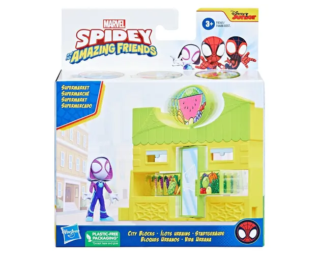 Set de joaca cu figurina, Spidey, Supermarket, F8361