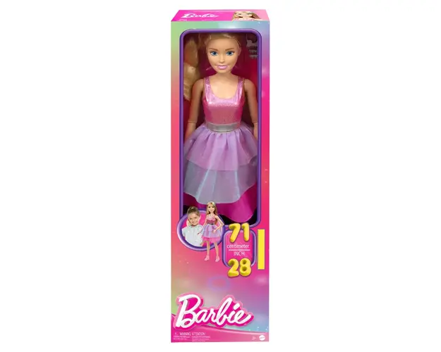 Papusa Barbie in tinuta roz, 71 cm, HJY02
