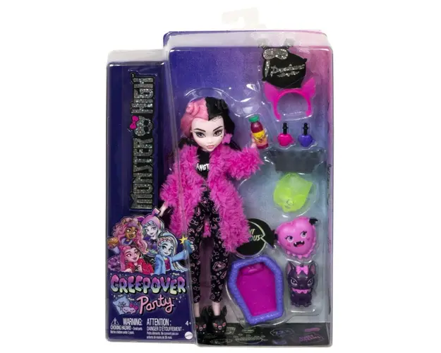 Papusa Draculaura, Monster High, Creepover Party, HKY66