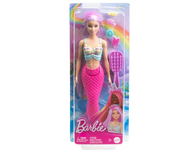 Papusa sirena cu par lung, Barbie, Touch Of Magic Mermaid, HRR00