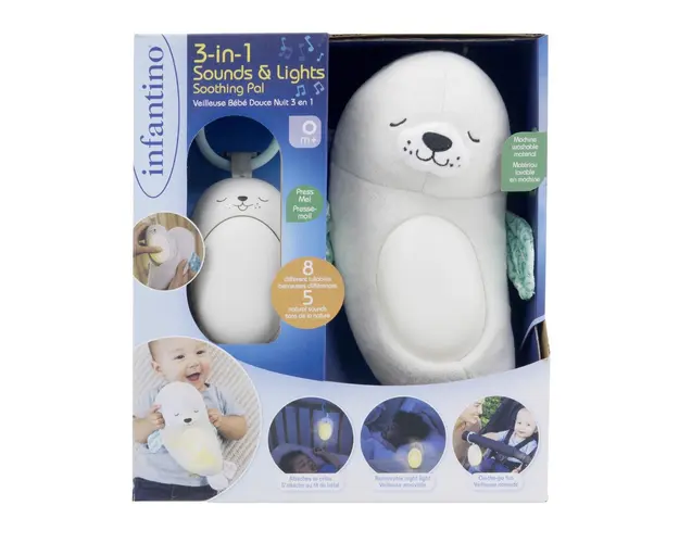 Jucarie de plus 3 in 1 cu lumini si sunete, B Kids, Foca