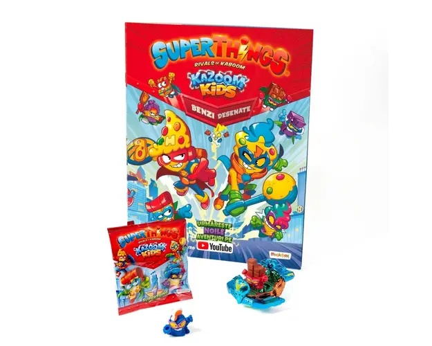 Set de joaca cu figurine si revista, Superthings, Kazoom Kid