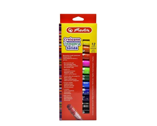 Set 12 creioane tempera solida, Herlitz, 10g