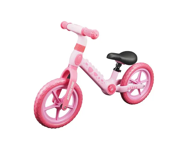 Bicicleta fara pedale pentru copii 2-5 ani, Action One Spiky, 12 inch, Roz