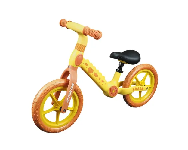 Bicicleta fara pedale pentru copii 2-5 ani, Action One Spiky, 12 inch, Portocaliu