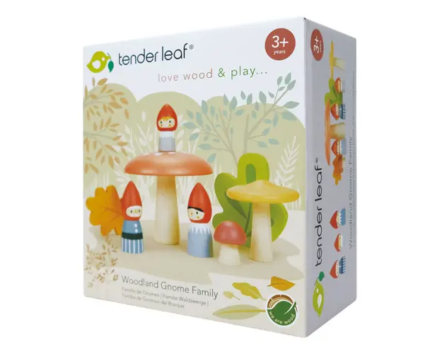 Familia gnomilor din padure, din lemn premium, Tender Leaf Toys