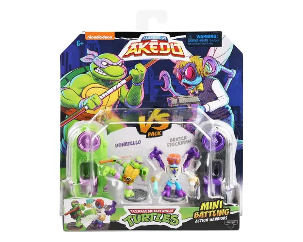 Set 2 figurine Testoasele Ninja, Akedo, Donatello Vs Baxter Stockman, S1