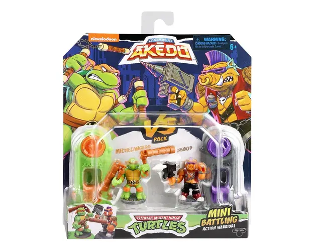 Set 2 figurine Testoasele Ninja, Akedo, Michelangelo Vs Bebop, S1