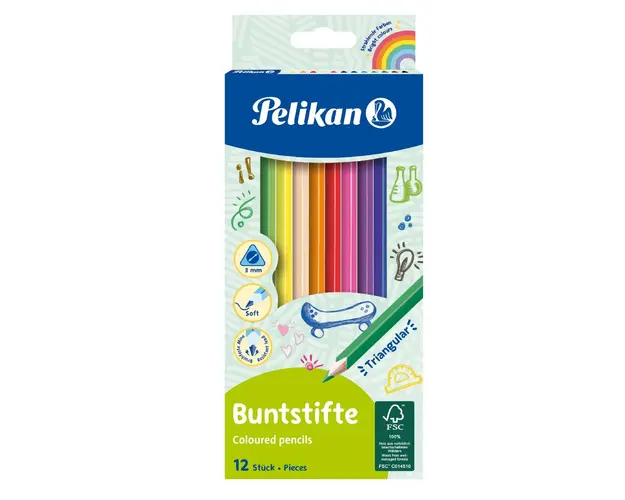 Set 12 creioane colorate triunghiulare, Herlitz
