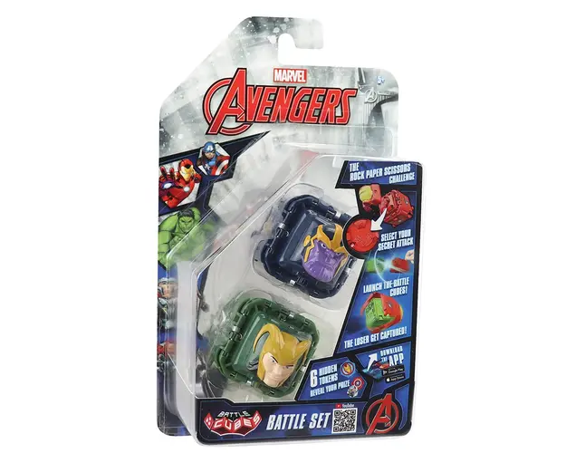 Set 2 figurine de lupta Battle Cubes Avengers, Thanos vs Loki