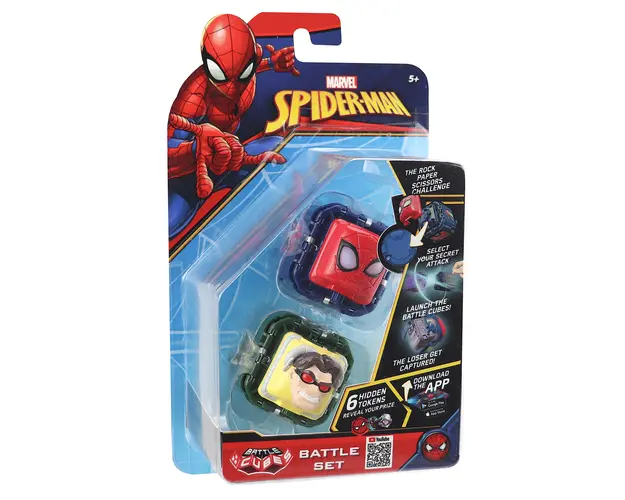 Set 2 figurine de lupta Battle Cubes Spiderman, Dr Octopus vs Gold Spider