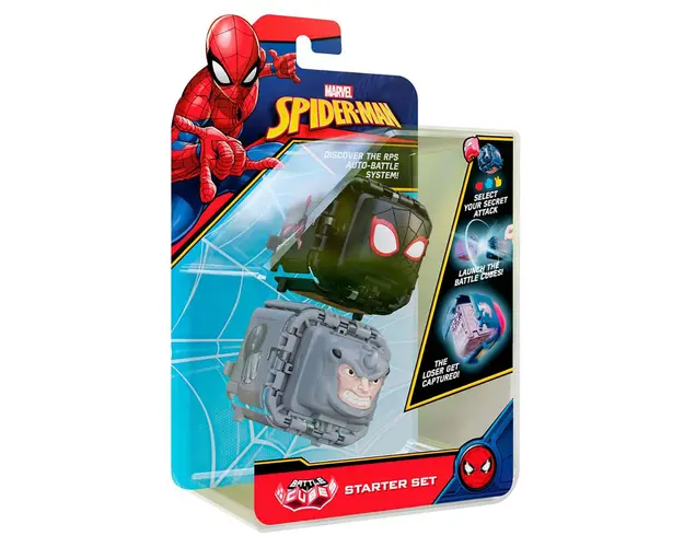 Set 2 figurine de lupta Battle Cubes Spiderman, Miles vs Rhino