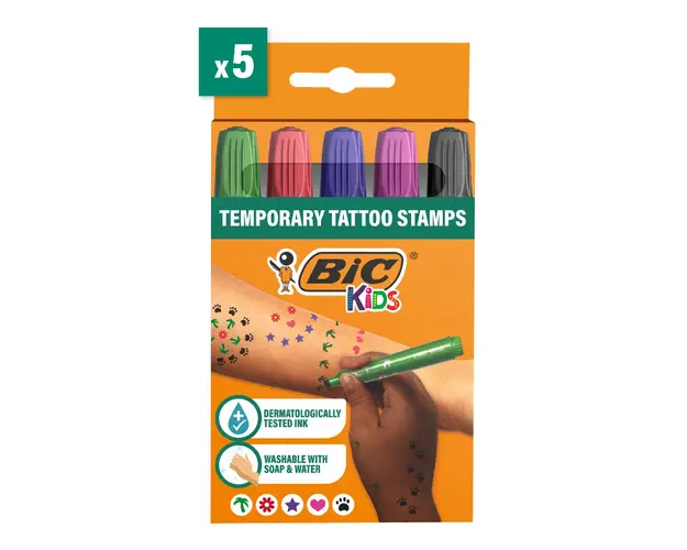 Set 5 stampile pentru tatuaje temporare, Bic Kids