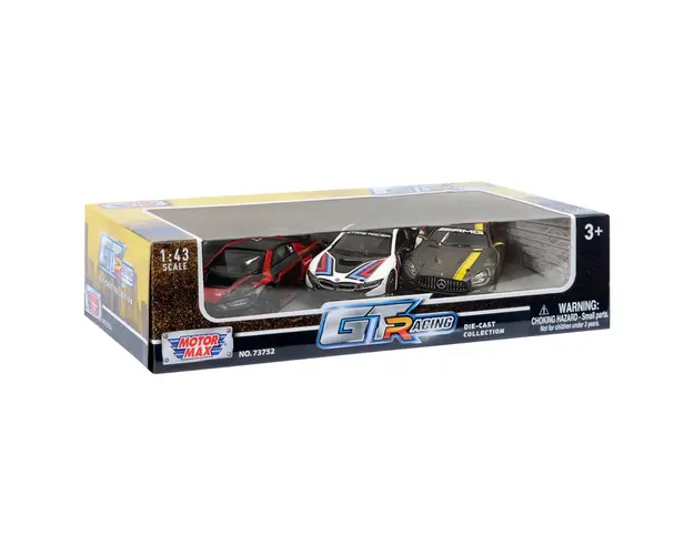 Set 3 masinute metalice, Motormax, GT Racing, 1:43