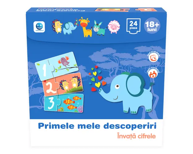 Puzzle Primele mele descoperiri, Smile Games, Invata cifrele, 24 piese