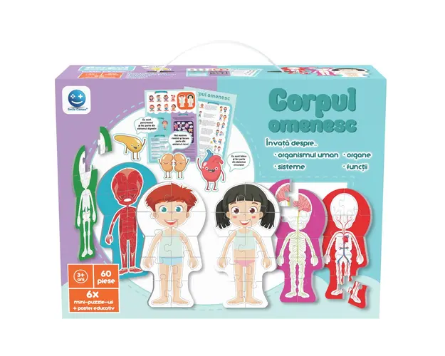 Puzzle educativ, Corpul omenesc, 60 piese