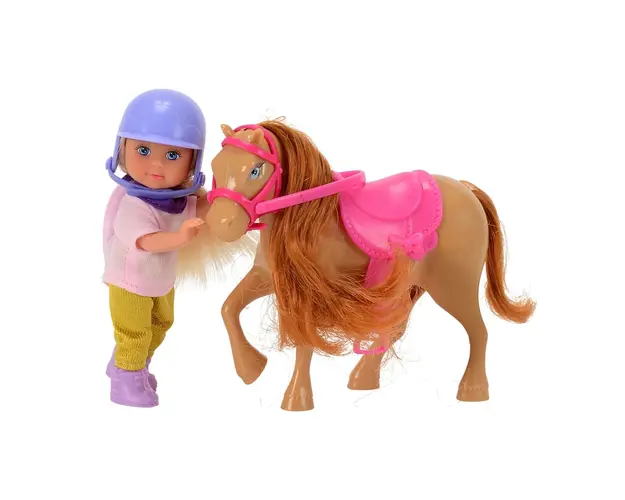 Papusa Evi Love cu ponei si casca mov