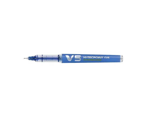 Pix cu varf Roller, Pilot, V5, Hi-Tecpoint, reincarcabil, Albastru, 0.5 mm