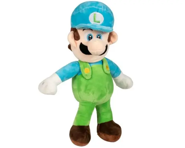 Jucarie din plus, Play by Play, Luigi Ice cu sapca bleu Super Mario, 38 cm