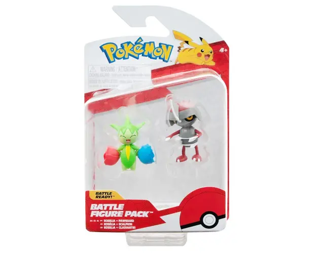 Set figurine articulate Pokemon Battle, Roselia si Pawniard